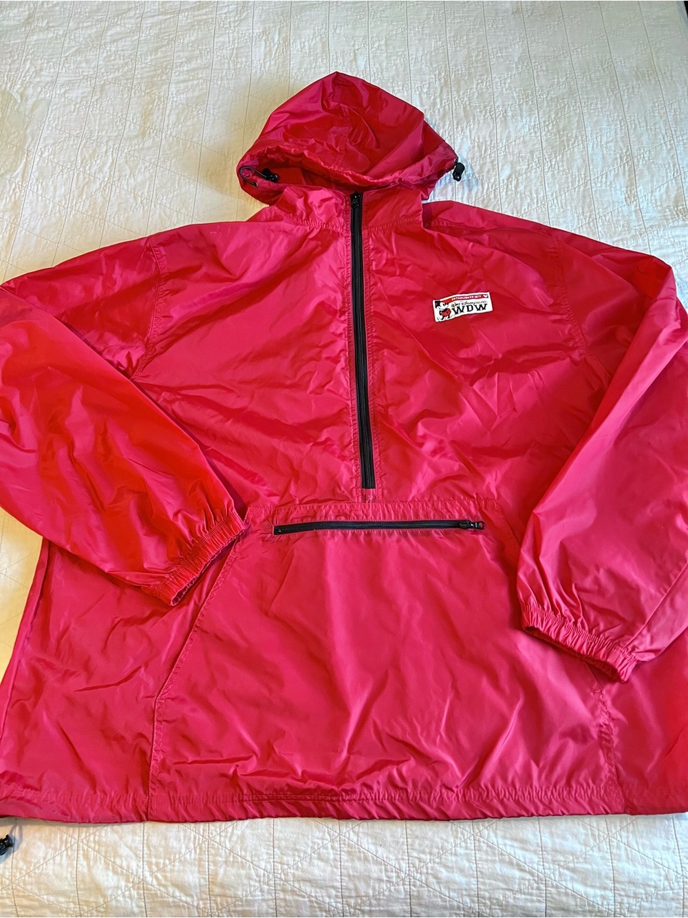 VTG 90s Walt Disney World WDW Red Pullover Windbreaker Jacket Anorak 3XL XXXL